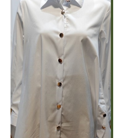 Camisa blanca larga mujer